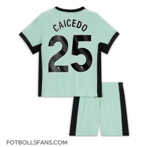 Chelsea Moises Caicedo #25 Replika Tredje Tröja Barn 2023-24 Kortärmad (+ Korta byxor)